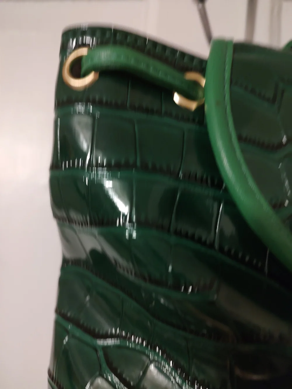 Green Croc-Embossed Mini Backpack - Unbranded